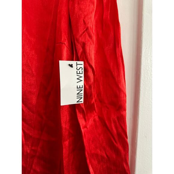 Nine West Women's Red Satin Cosmic Dress | Size Small - Picture 4 of 6